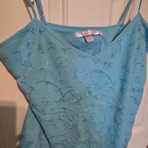 Victoria's Secret Aqua Embroidered Camisole